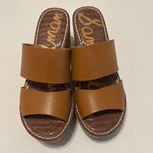 Sam Edelman Tan Leather Slide Sandals